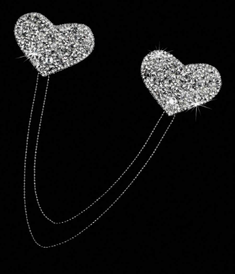 Pegatinas pezón con diseño de corazón diamante de imitación con cadena