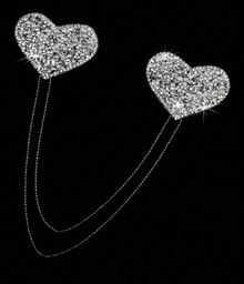 Pegatinas pezón con diseño de corazón diamante de imitación con cadena